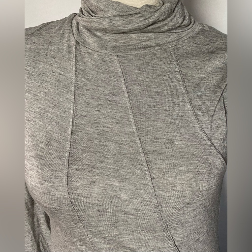 NEW w/TAGS DIESEL Turtleneck Bodycon Gray Visible Seams Balloon Bottom Dress XS - Picture 4 of 13